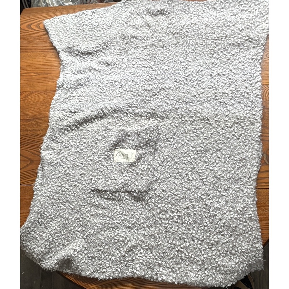 Giving Collection‎ Popcorn Knit Shawl Demdaco Gray Green X-Long Scarf 80x30" EUC